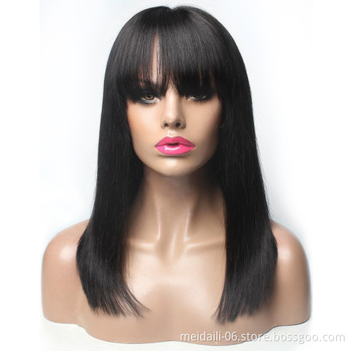 Kinky Straight Front Lace Wig Kinky Straight Human Hair Wigs Hair Brazilian 8 to 30 Inch 100% Human Wigs